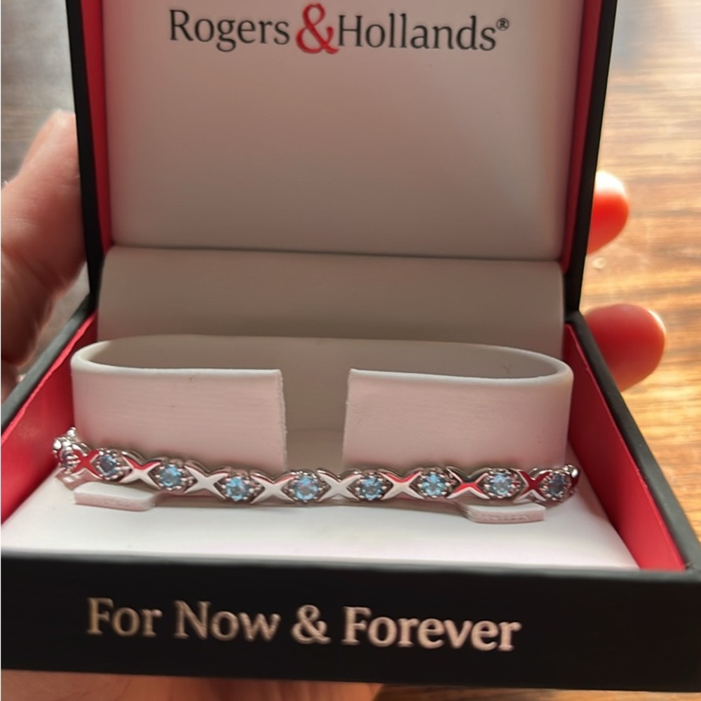 Silver and Blue Topaz Bracelet - Rogers & Hollands